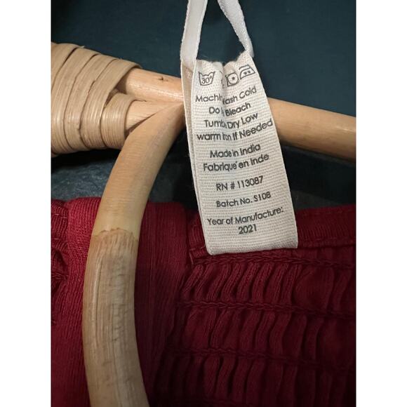 NWT Kate Quinn Ruby Red Long Sleeve Square Neck  Smock Top Shirt 7Y - Picture 3 of 3